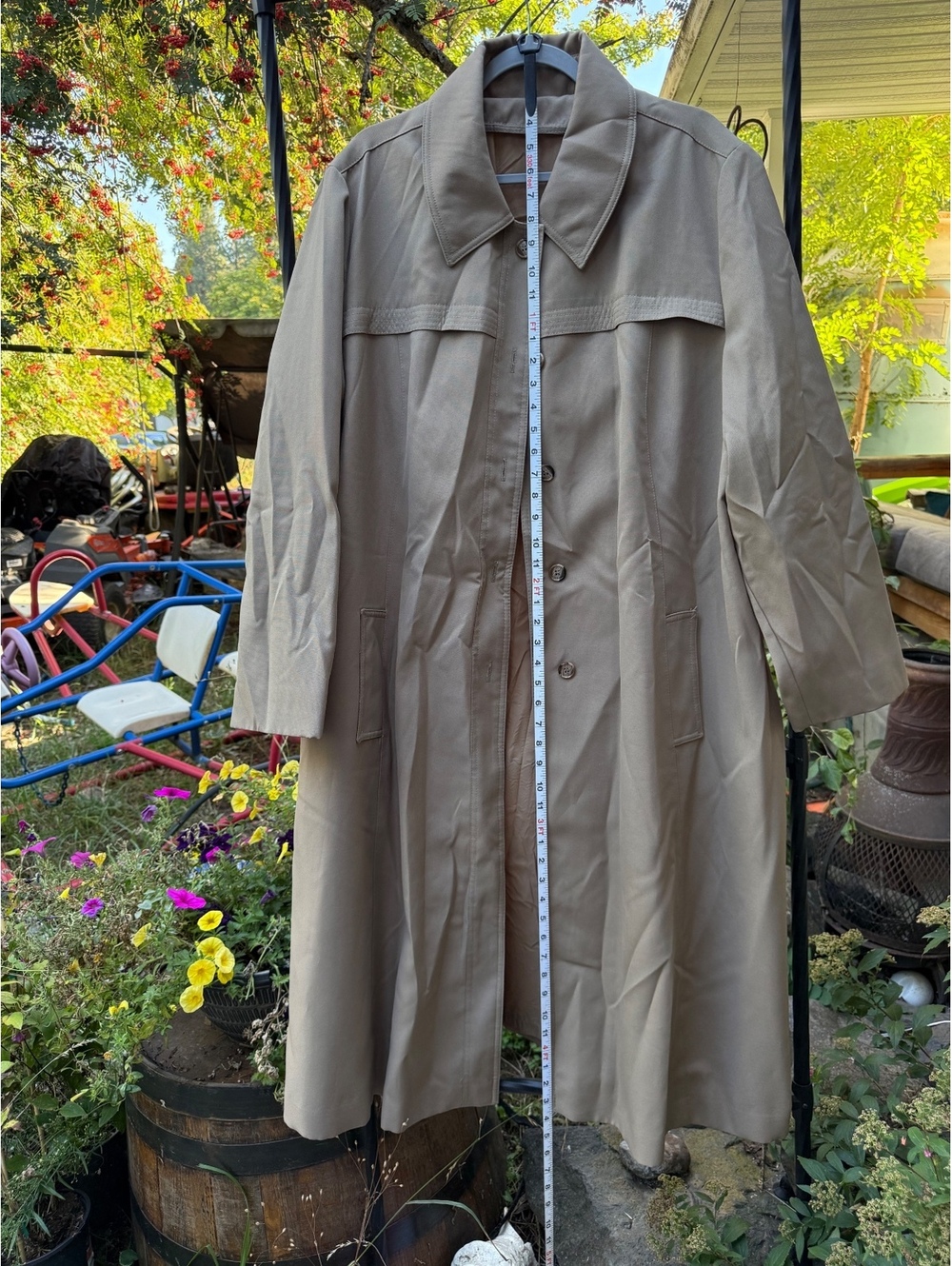 Vintage ILGWU Beige Trench Coat XL Made in USA